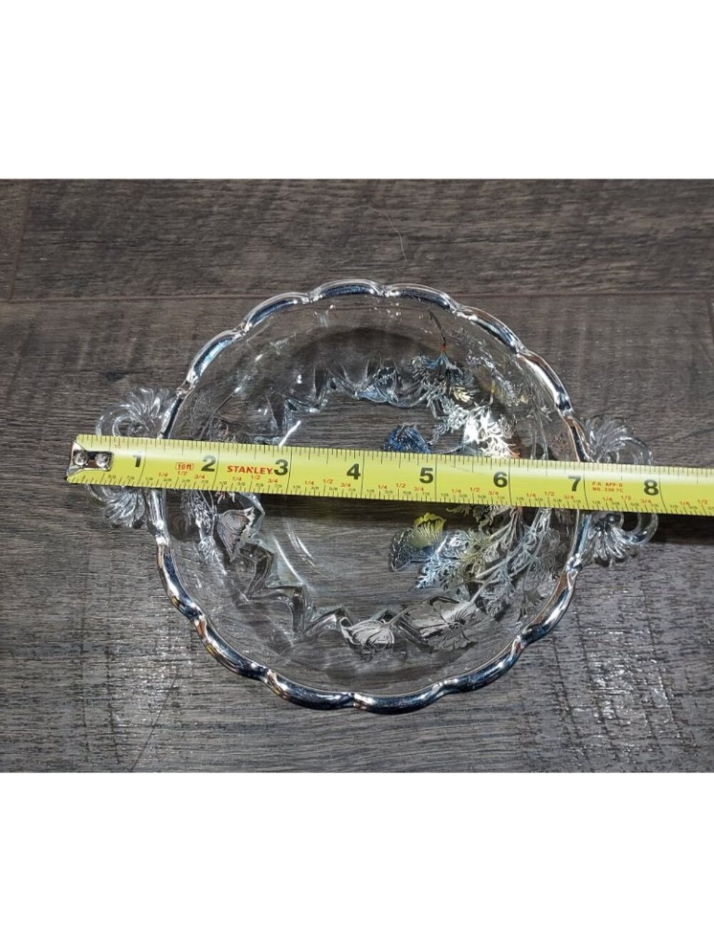 Dish Glass Flanders Silver City Candy Nuts Relish Poppy MidCentury Reticulated - Picture 5 of 9